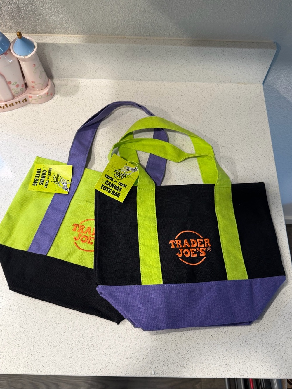 Trader Joe's Trick or Treat Canvas Tote Bags (Set of 2)